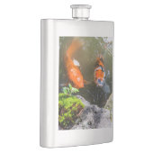 Koi-Fisch in einem Teich Flachmann (Rechts)