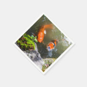 Koi-Fisch in einem Teich Serviette (Ecke)