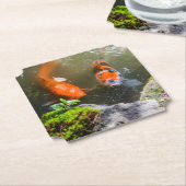 Koi-Fisch in einem Teich Untersetzer (angewinkelt)