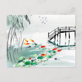 Koi Fisch in einer ruhigen Teich-China Postkarte