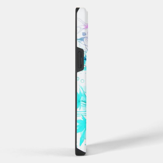 Koi Fisch in Rosa und Blau iPhone Hülle (Rechte Seite)