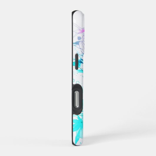 Koi Fisch in Rosa und Blau iPhone Hülle (Rechte Seite)