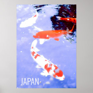 Koi Fisch in Teichen Japan Reisedruck Poster