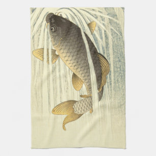 Koi-Fisch Japanisches Vintage Geschirrtuch