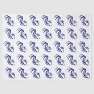 Koi-Fisch Karp #2 DIY-Farben Blau Seidenpapier