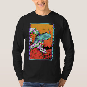 Koi-Fisch Karpfen Angeln Japanische Große Welle vo T-Shirt