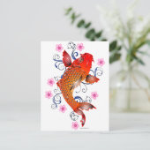 Koi Fisch-Karpfen-Ostblüte Postkarte (Stehend Vorderseite)