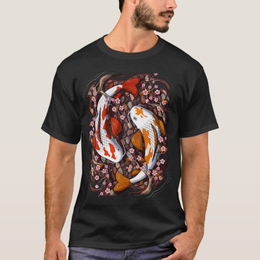 Koi-Fisch Kirschblüte T-Shirt (Vorderseite)