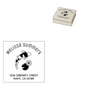 Koi-Fisch-Lilienbogen-Adresse Gummistempel (Stempel)