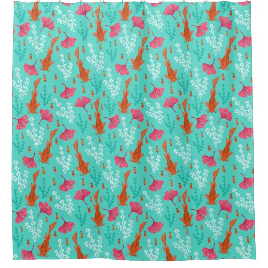 Koi Fisch Muster Duschvorhang (Vorderseite)