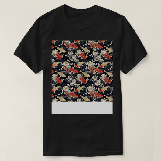 Koi Fisch Nahtloses Muster Japanisch p Asiatisch C T-Shirt (Design vorne)