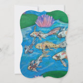 Koi Fisch-niedliche wildes Einladung (Rückseite)