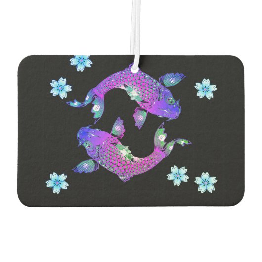 Koi-Fisch, orientalisch, lila Autolufterfrischer (Rückseite)