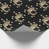 Koi Fisch orientalisch schwarz und gold floral ele Geschenkpapier (Ecke)