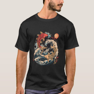 Koi-Fisch Ozean Japanischer Koi Karpfen Fisch Well T-Shirt
