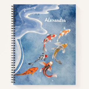 Koi-Fisch personalisiertes Spiralnotizbuch Notizblock