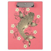 Koi Fisch Pfirsich und goldener orientalischer flo Klemmbrett (Vorderseite)