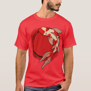 Koi-Fisch Rot Tokio Sonne Japanische Kunst Yin Nis T-Shirt