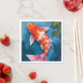 Koi-Fisch schöne Aquarellmalerei Serviette (Beispiel)