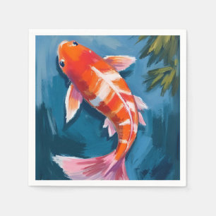 Koi-Fisch schöne Aquarellmalerei Serviette