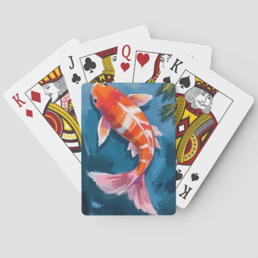 Koi-Fisch | Schöne Wasserfarbe Spielkarten (Rückseite)