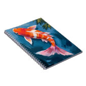 Koi-Fisch schöne Wasserfarbe Teich Malerei Notizblock (Rechte Seite)