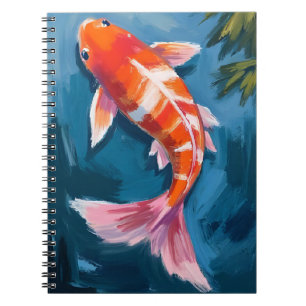 Koi-Fisch schöne Wasserfarbe Teich Malerei Notizblock