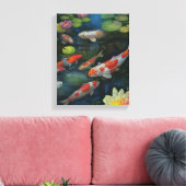 Koi Fisch Schwimmbad Lotus Blume Zen Malerei Leinwanddruck (Insitu (Wohnzimmer))