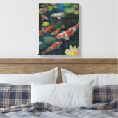 Koi Fisch Schwimmbad Lotus Blume Zen Malerei Leinwanddruck (Insitu (Schlafzimmer))
