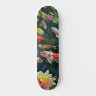 Koi Fisch Schwimmbecken Lotus Blume Zen Teich Male Skateboard