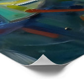 Koi-Fisch-Seerosen-Impressionisten-Teich Poster (Ecke)