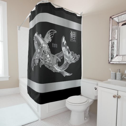 Koi Fisch - Silberglashefisch - Duschvorhang (Beispiel)