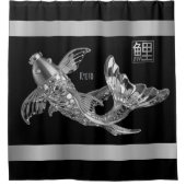 Koi Fisch - Silberglashefisch - Duschvorhang (Vorderseite)