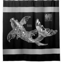 Koi Fisch - Silberglashefisch - Duschvorhang