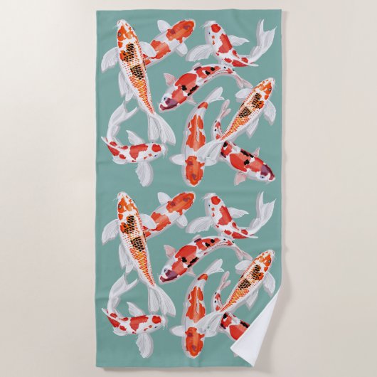 Koi Fisch Strandtuch (Vorderseite)