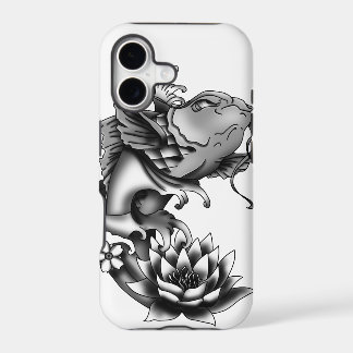 Koi-Fisch-Tattoo-Design mit Lotus und Kirsche