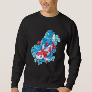 Koi Fisch und Blume Japanischer Karpfen Sweatshirt