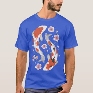 Koi Fisch und Blume Meer Japan Fluss Japanisch T-Shirt