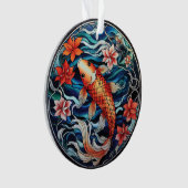 Koi Fisch und Kamelien im asiatischen Stil aus gef Ornament (Vorderseite)