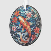 Koi Fisch und Kamelien im asiatischen Stil aus gef Ornament (Vorderseite)