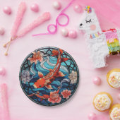 Koi Fisch und Kamelien im asiatischen Stil aus gef Pappteller (Party)