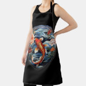 Koi Fisch und Kamelien im asiatischen Stil aus gef Schürze (InSitu)