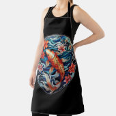 Koi Fisch und Kamelien im asiatischen Stil aus gef Schürze (InSitu)