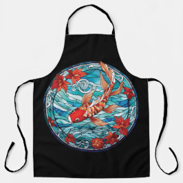 Koi Fisch und Kamelien im asiatischen Stil aus gef Schürze