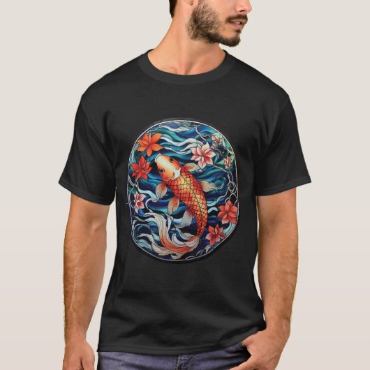 Koi Fisch und Kamelien im asiatischen Stil aus gef T-Shirt (Vorderseite)