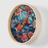 Koi Fisch und Kamelien im asiatischen Stil aus gef Uhr (Winkel)