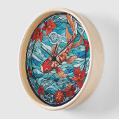 Koi Fisch und Kamelien im asiatischen Stil aus gef Uhr (Winkel)