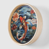 Koi Fisch und Kamelien im asiatischen Stil aus gef Uhr (Winkel)