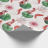 Koi Fisch und Lilien japanisches Design Geschenkpapier (Ecke)