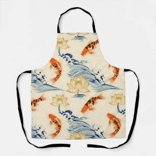 Koi-Fisch und Lotus-Nahtlosmuster Schürze